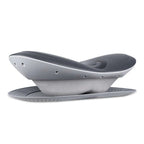 Side view of the Wilton back stretcher raised above its base plate by the inflated air cushion
