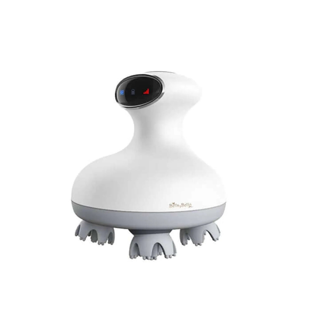 Armona massager standing on its gray silicone massage heads, side view