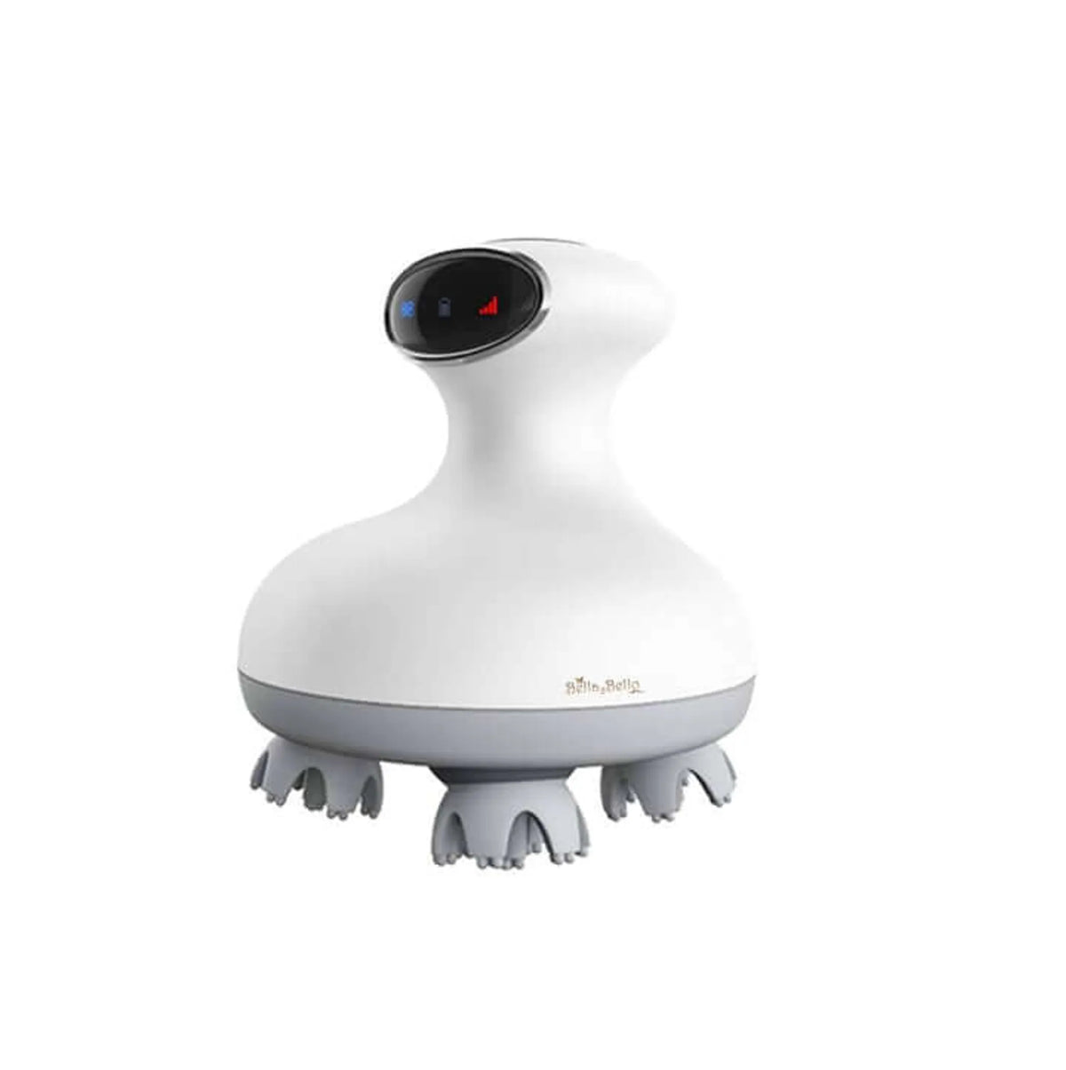 Armona massager standing on its gray silicone massage heads, side view