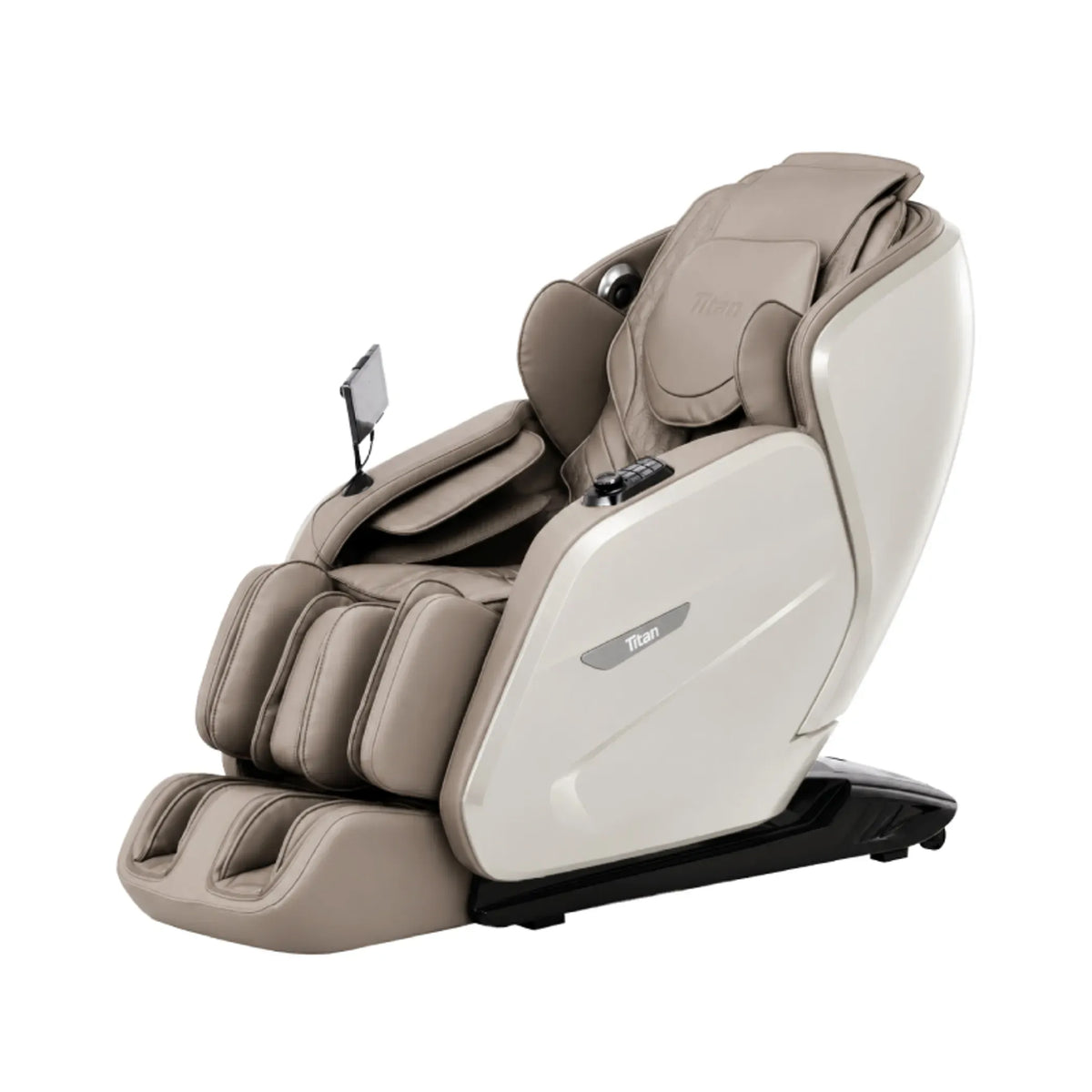 Titan Pro 3D Liberty massage chair in taupe with cream side panels