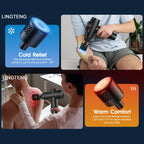 Hot and cold massage gun in its carrying case