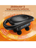 6-head dual handle percussion massager, speed and mode settings