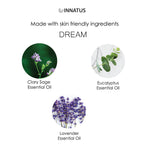 Innatus Dream blend ingredients: clary sage, eucalyptus and lavender essential oils