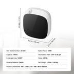 VEVOR waterless diffuser size and specifications: 100 ml capacity, covers up to 1,000 square feet, about 5.8 by 2.3 by 6.2 inches, weighs about 1 pound