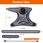 Size diagram of the shoulder wrap and its two straps
