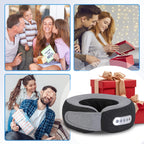 Collage of people giving and enjoying the neck pillow as a gift