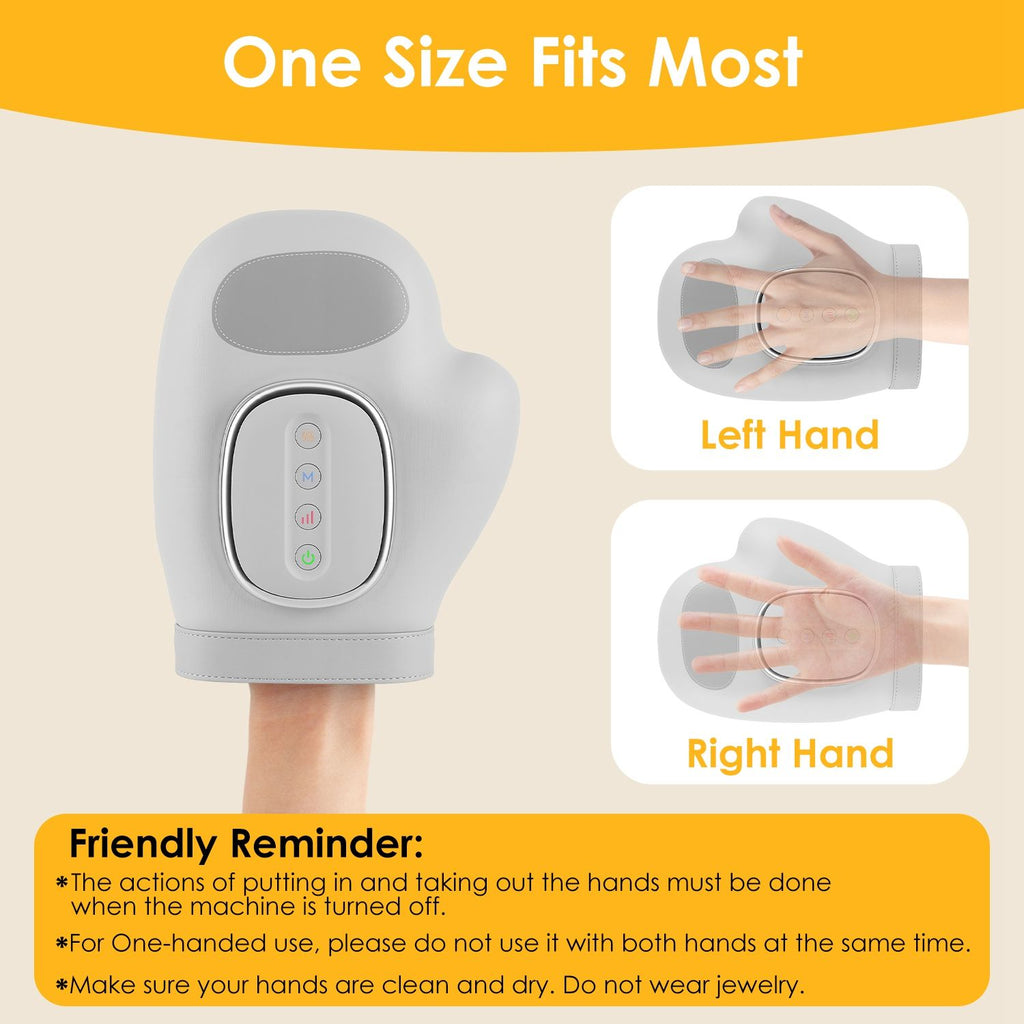 Hand massager shown fitting both the left and right hand