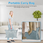 Woman carrying the massage mat in its gray carry bag