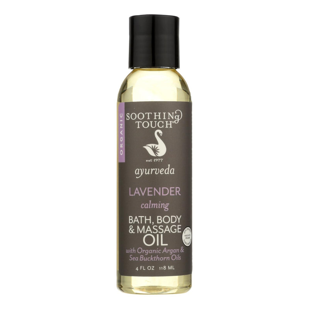 Soothing Touch organic lavender bath, body and massage oil, 4 oz bottle