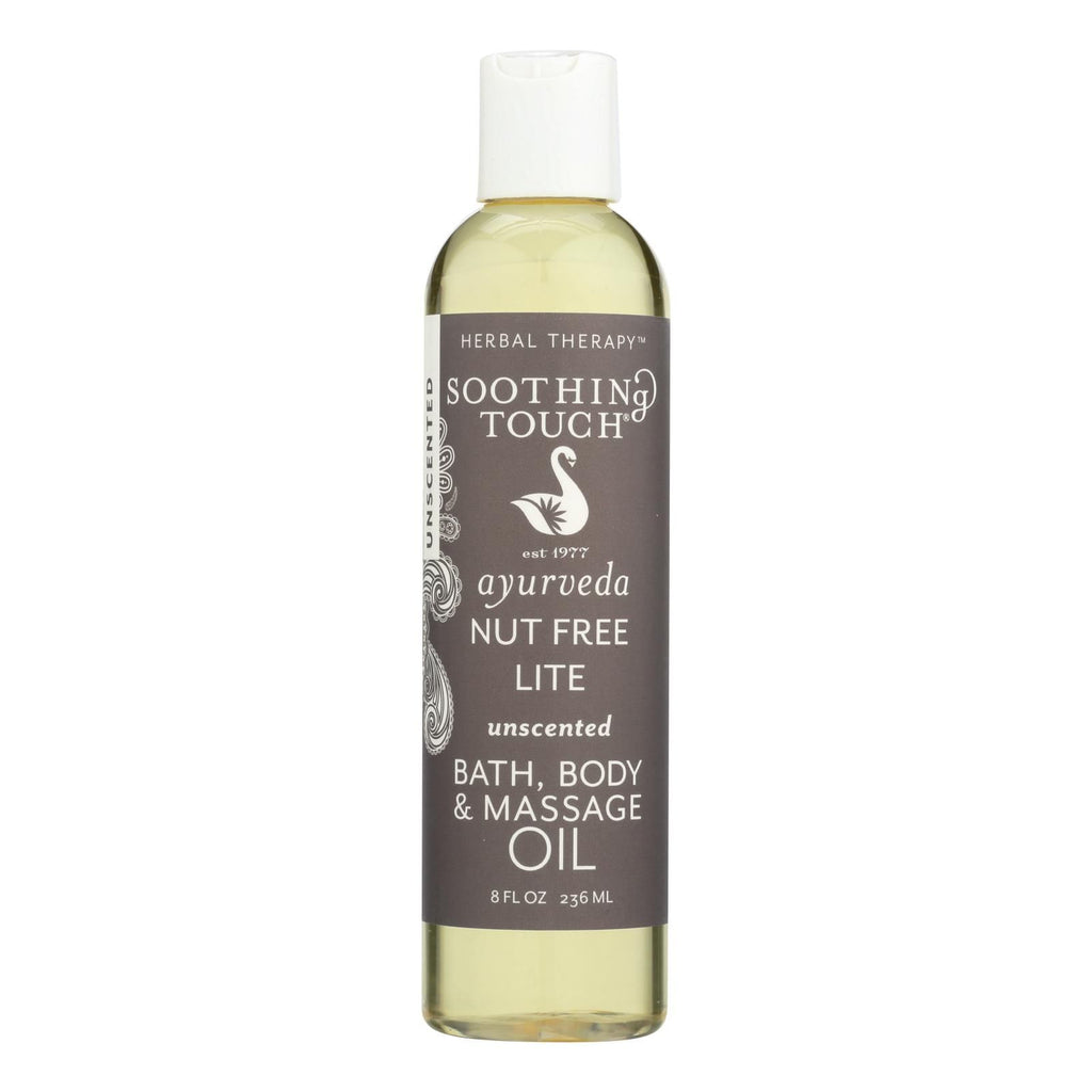 Soothing Touch Nut Free Lite unscented bath, body and massage oil, 8 oz bottle