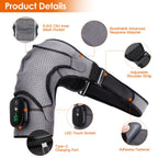 Labeled parts of the shoulder wrap: mesh pocket, neoprene, adjustable straps, LED touch screen and USB-C charging port
