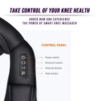 Close-up of the massager's control panel with power, direction, intensity and heat buttons