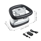 VEVOR massager with its power adapter and size measurements
