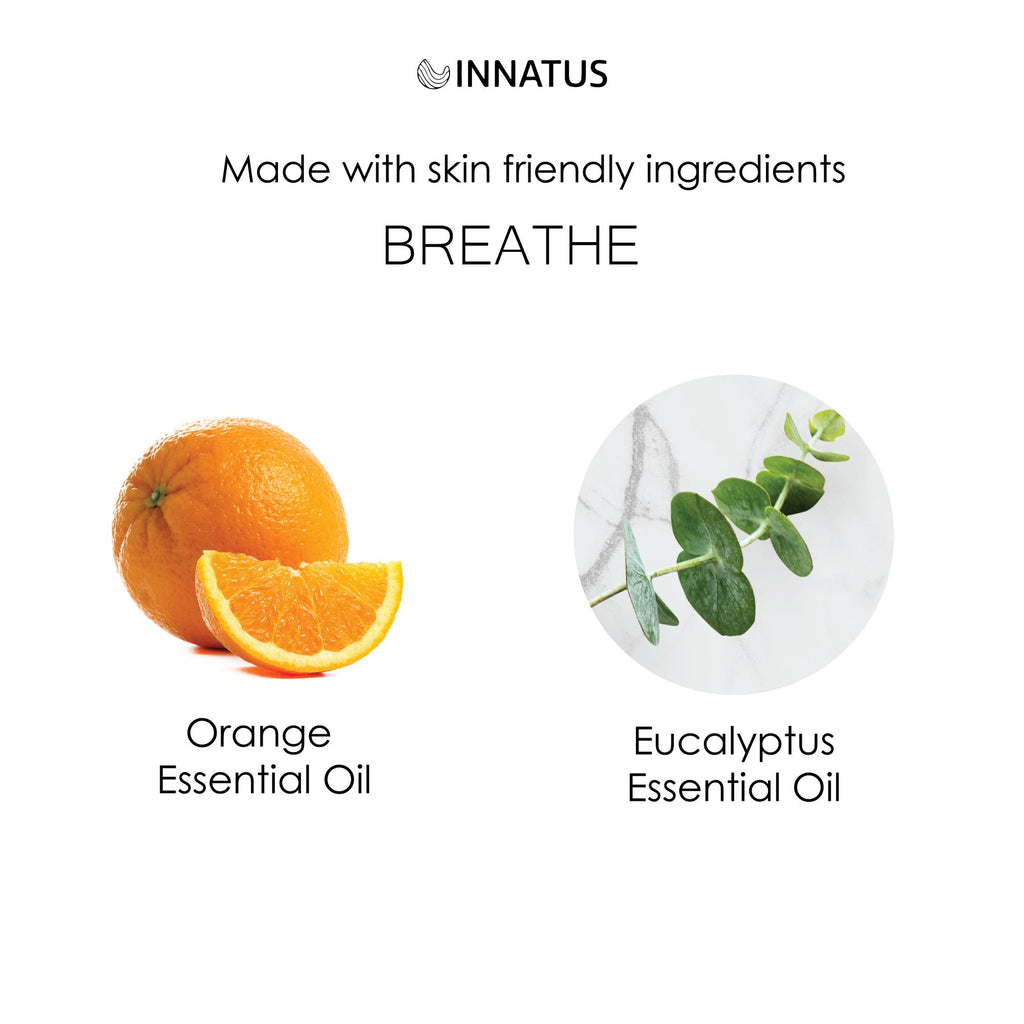 Innatus Breathe blend ingredients: orange and eucalyptus essential oils