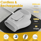 Hand massager with a 2000 mAh battery, 15 minute timer and ways to charge it