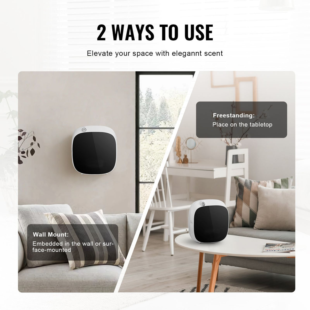 VEVOR waterless scent diffuser, cold air diffusion covering a room up to 1,000 square feet