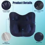 Labeled parts: soft cotton cover, removable cover, USB-C charging and elastic strap
