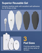 Reusable gel pads in three sizes, white and black
