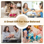 Collage of people giving and enjoying the lumbar massager as a gift