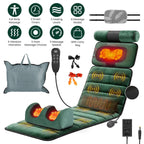 Green massage mat with all its accessories and feature icons
