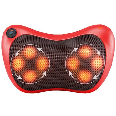 Red massage pillow with its four kneading heads glowing