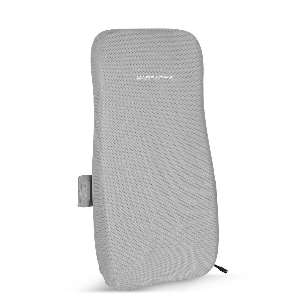 Light gray shiatsu back cushion, front view
